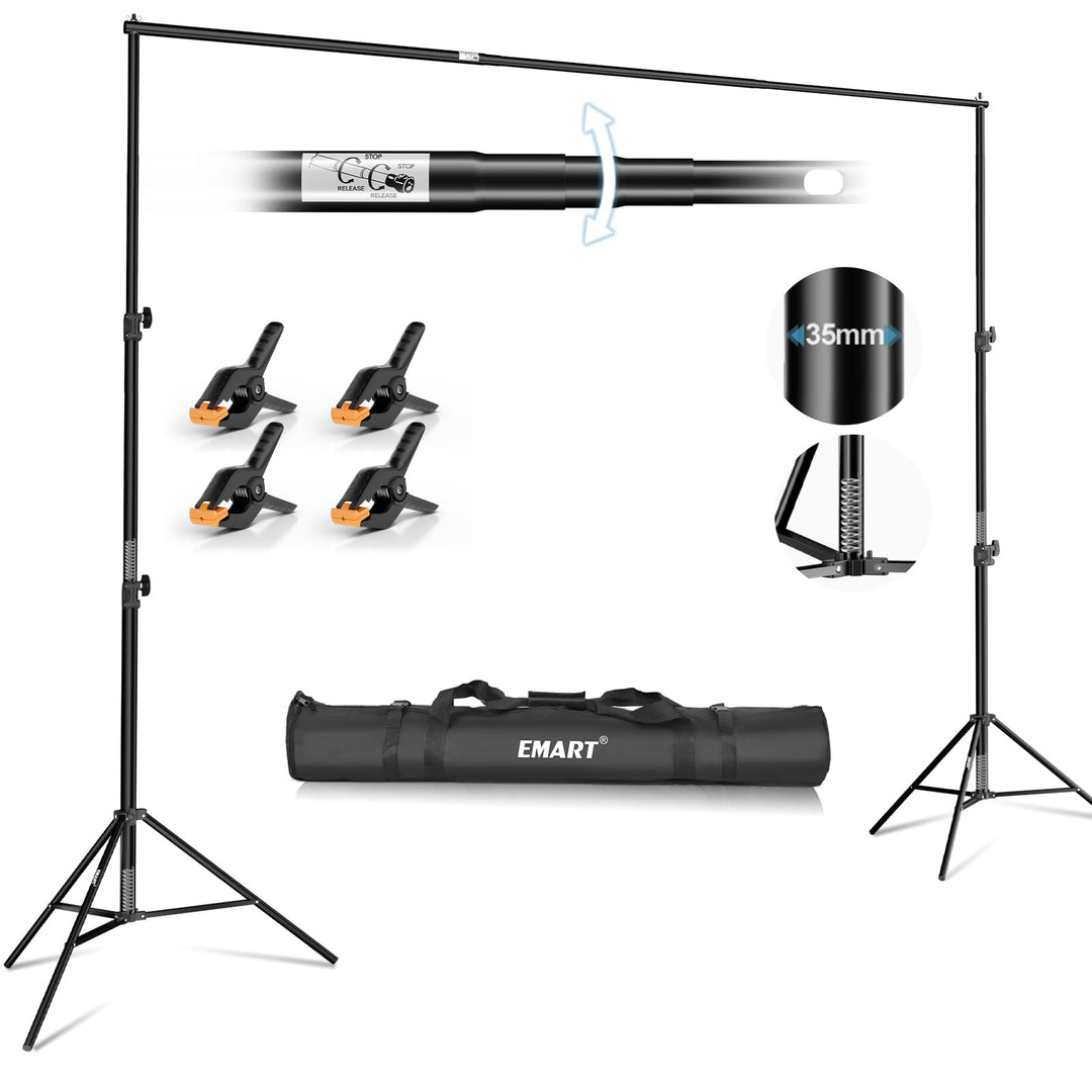 EMART Studio Hintergrund Ständer 3x3m, Professionelles Hintergrundsystem Fotografie Heavy Duty Hinte