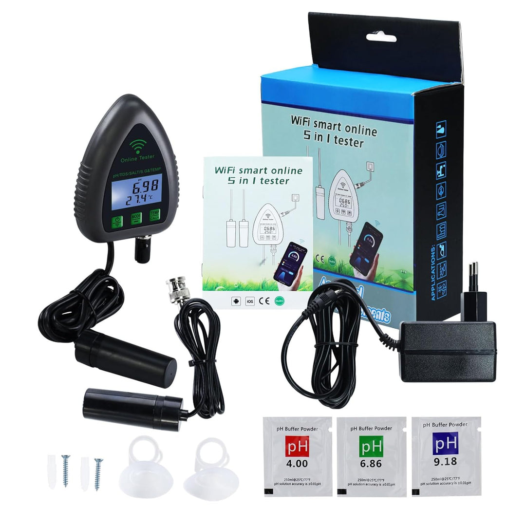 Wasser Qualität Prüfer pH/TDS/Salz/S.G/Temperatur Online APP Überwachung WiFi Prüfer für Aquarium Hy