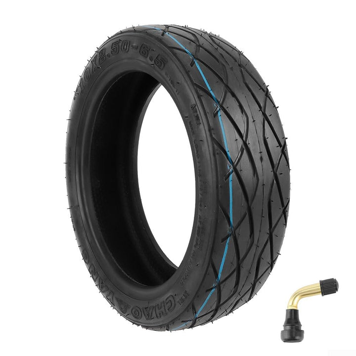 Elektroroller-Reifen, 10 Zoll schwarzer Gummi 10x2.50-6.5 Tubeless Reifen Kit, geeignet für 60/70-6.