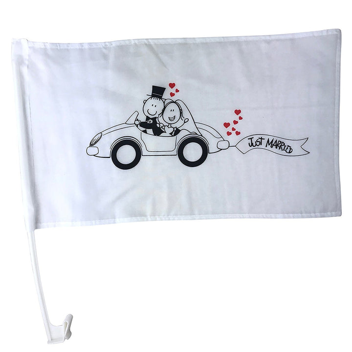 10x Autofahne für Hochzeit - Hochzeitsflagge - Hochzeitsfahne Auto - Hochzeitsdeko - Hochzeitszubehö