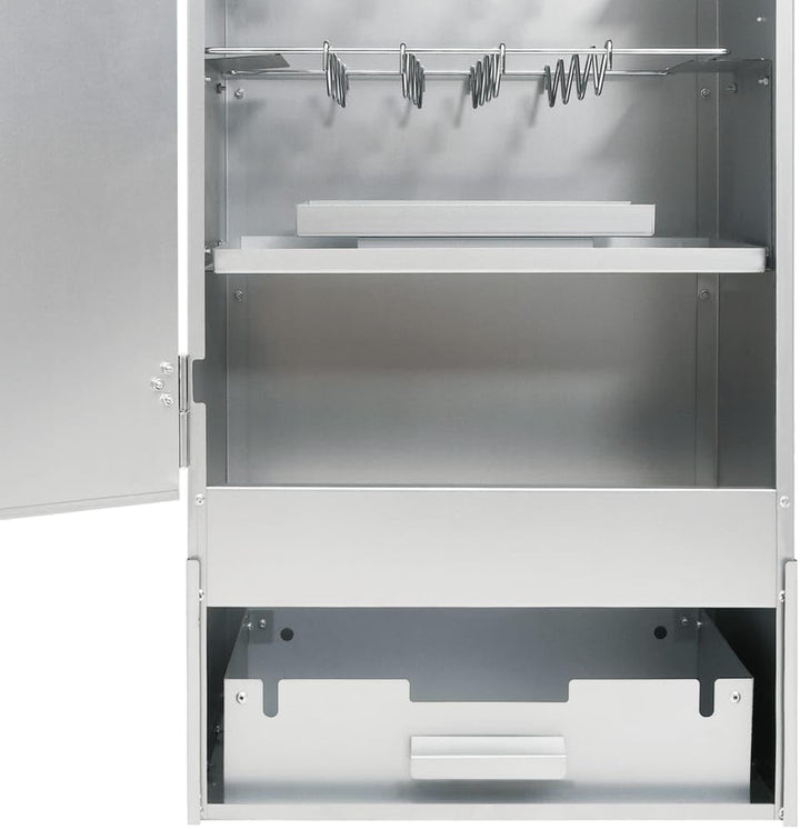 Festnight Räucherofen Edelstahl Räucherschrank mit Holzspänen Smoker Metall Reifeschrank für Fisch F