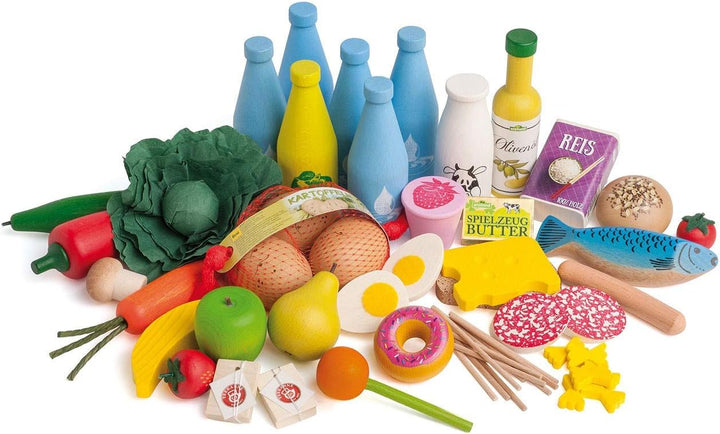 Erzi 42489 Ernährungsteller aus Holz, Lernmaterial | vermittelt Kindern die Bedeutung gesunder Ernäh