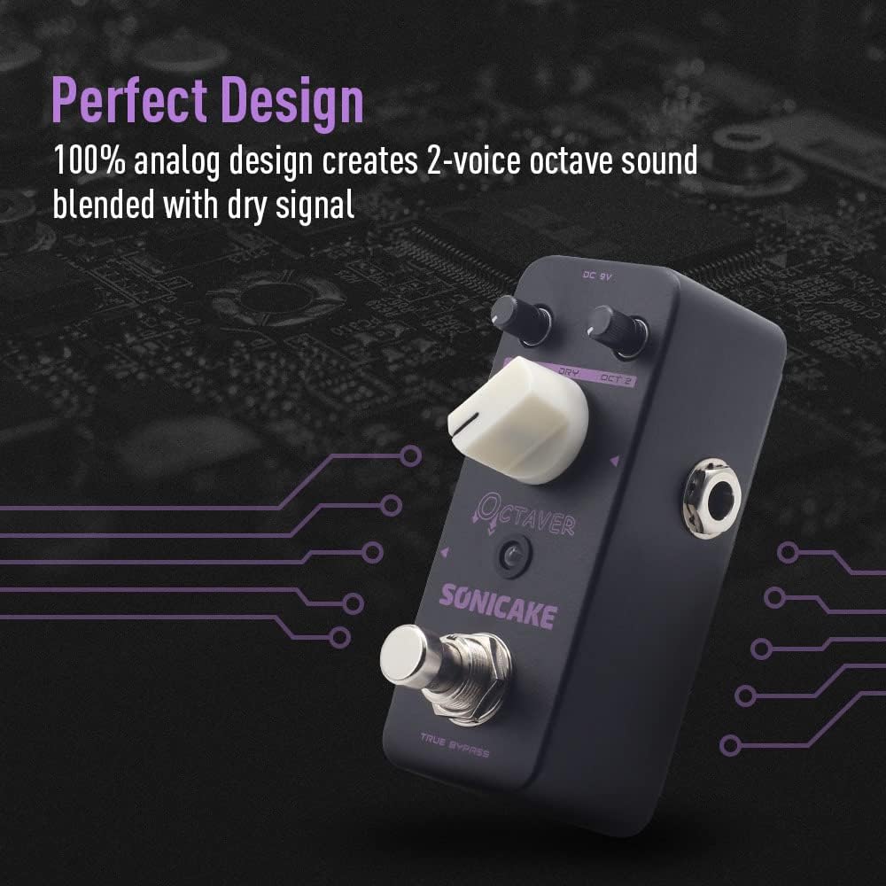 SONICAKE Octave Guitar Pedal Octave Gitarren Bass Effektpedal Analog Classic Octaver True Bypass, Oc