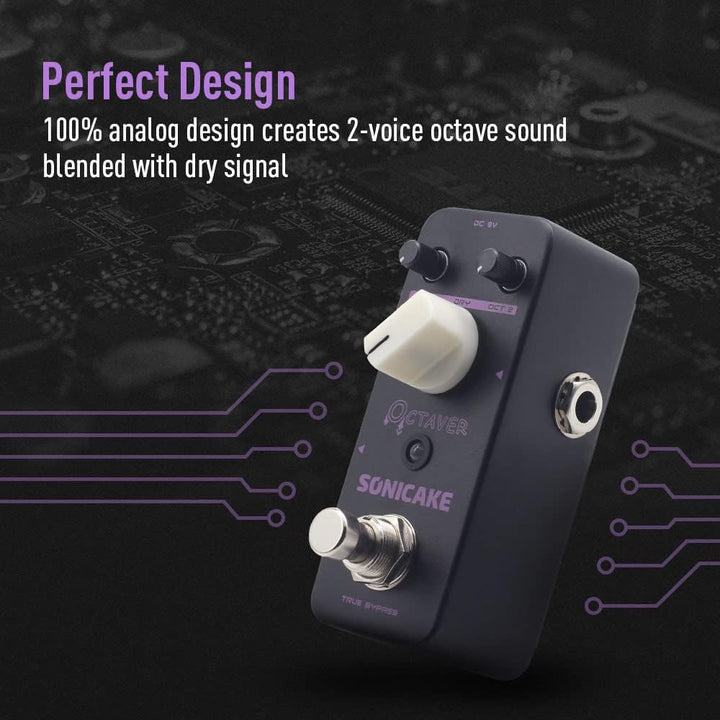 SONICAKE Octave Guitar Pedal Octave Gitarren Bass Effektpedal Analog Classic Octaver True Bypass, Oc