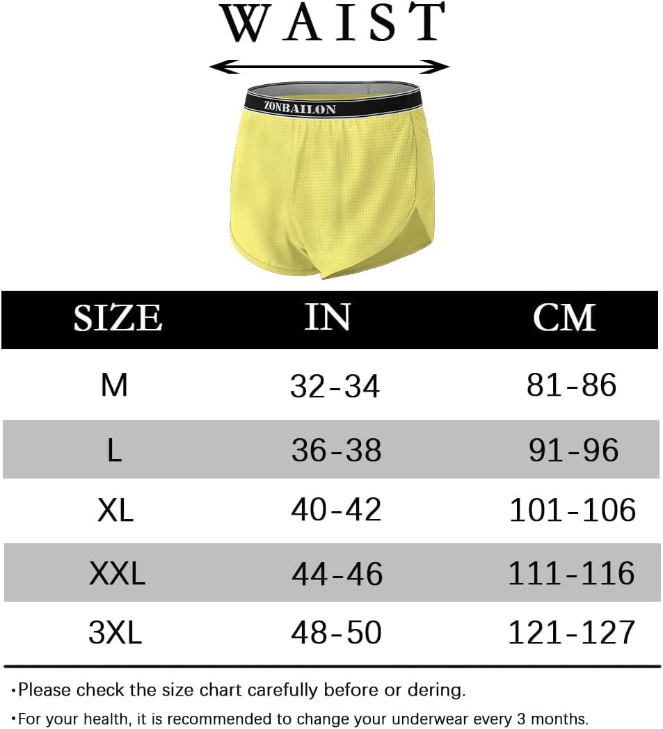BIATWOWR Herren Transparent Sexy Boxershorts Männer Atmungsaktiv Bequem Unterhose Seitlichem Schlitz