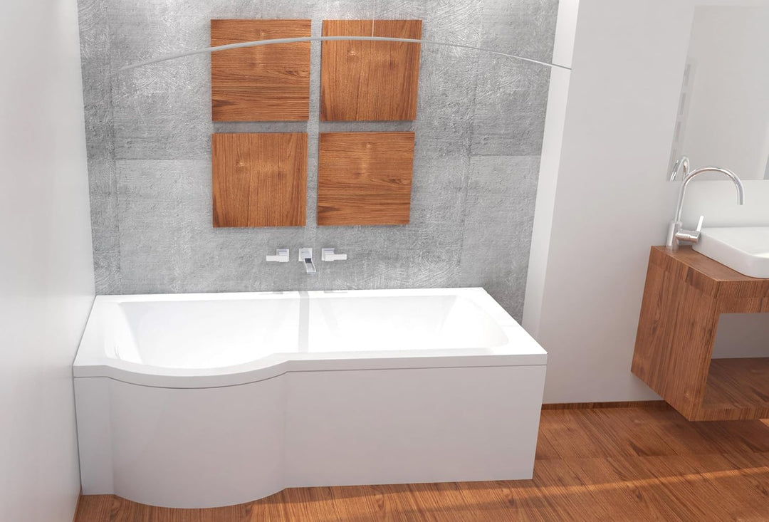 ECOLAM Duschbadewanne Inspiro 170x70 cm + Schürze LINKS I Set Badewanne + Badewannenabtrennung I Dus