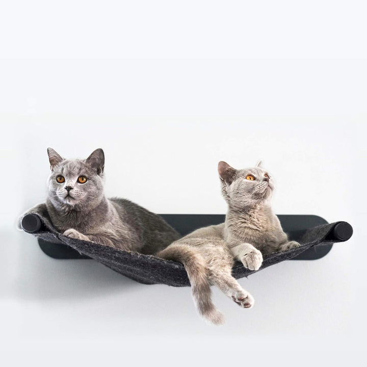 LucyBalu® Katzenhängematte mit natürlichem Filz | Hängematte für Katzen als Katzenbett an der Wand I