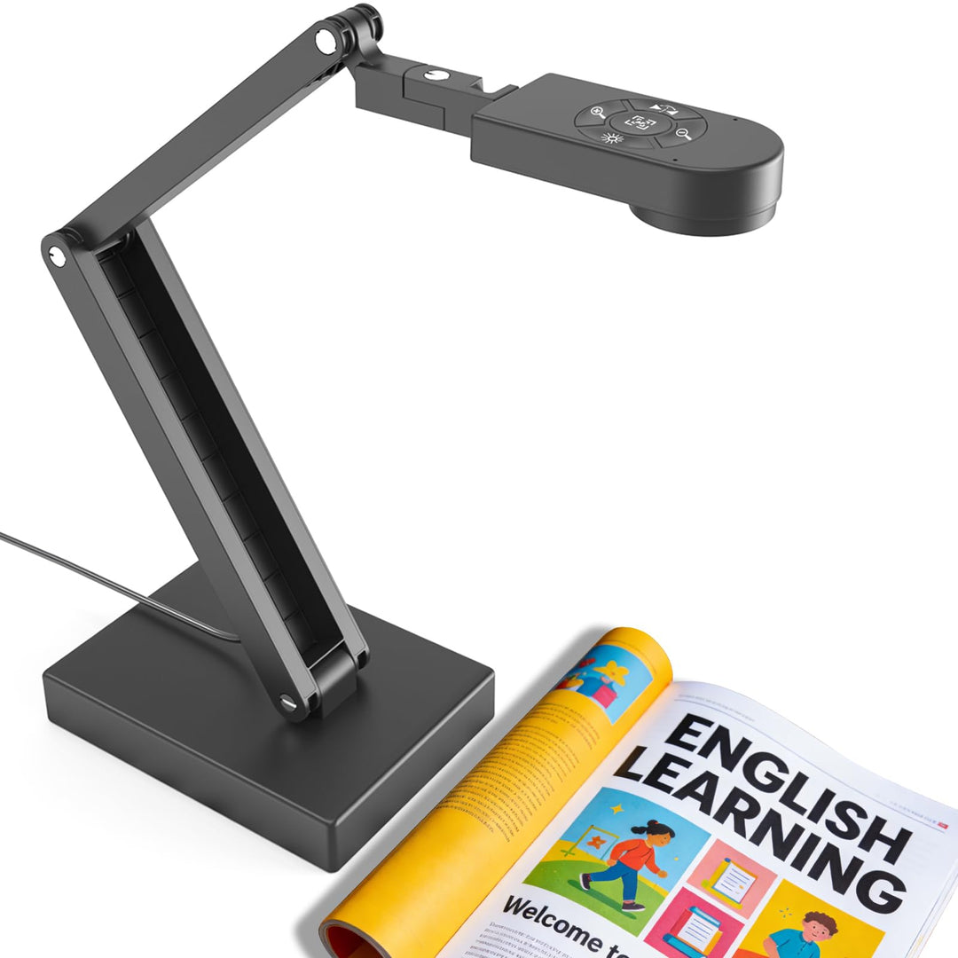 12MP Dokumentenkamera Schule, 4K Visualizer für Klassenzimmer - A3-Format, LED Licht, MIC, Drehen, S