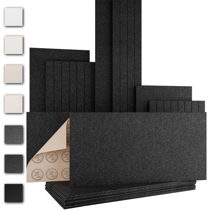 AKUSTIKO Akustikpaneele selbstklebend 4er Set 120x60cm - Schallschutzplatten Feuerfest Schalldämmung