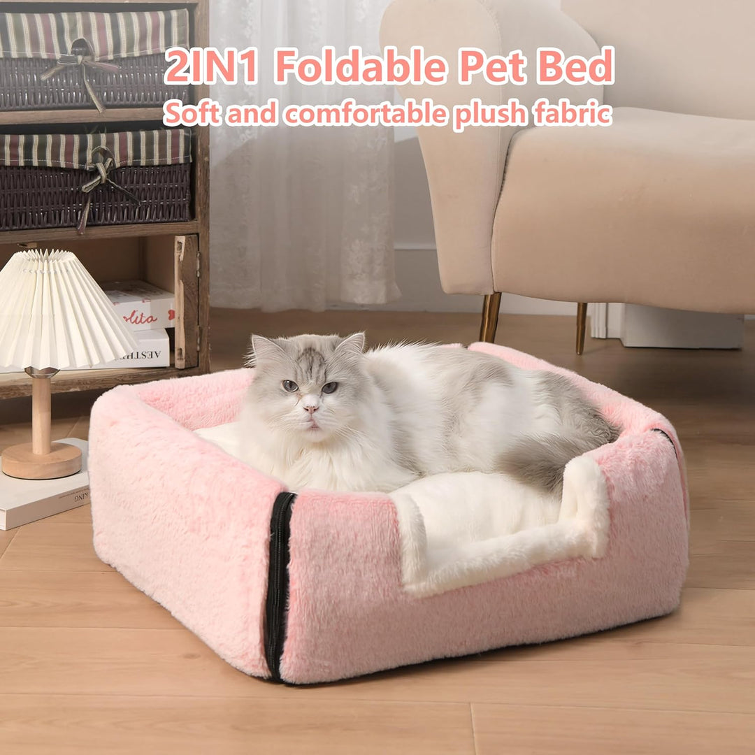 Katzenbett für Hauskatzen, faltbare Katzenhöhle, rutschfeste und wasserabweisende Unterseite, Katzen