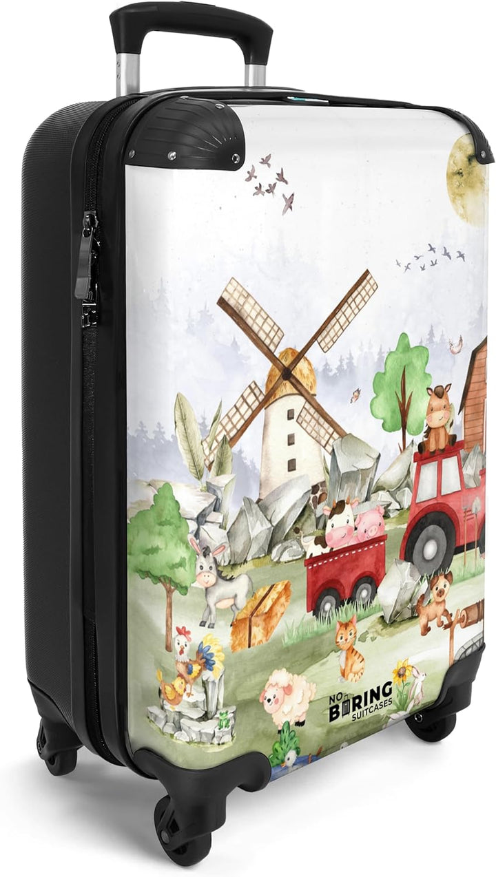 NoBoringSuitcases.com® Kinderkoffer Jungs Koffer Kinder Jungen Trolley Handgepäck Reisekoffer mit Ro