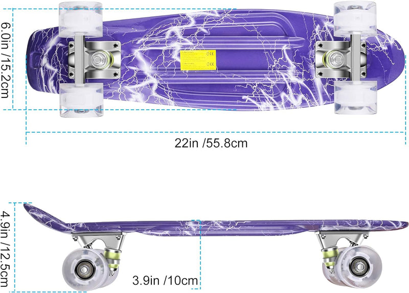 WeSkate Unisex – Kinder Jugendliche Erwachsene Ywhb-12 Skateboard L Violett, L Violett