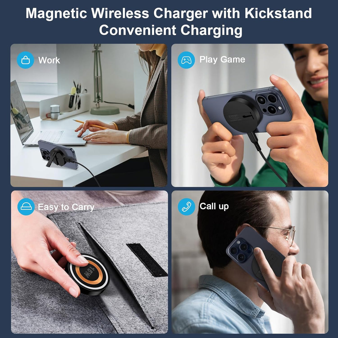 Magnetisches Wireless Charger, 15W Magsafe Kabelloses Ladegerät für iPhone 17/16/15/14/13/12, Indukt