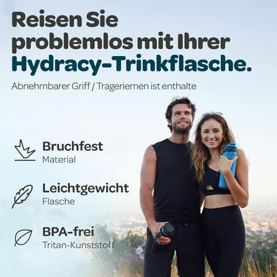 Hydracy Trinkflasche mit Fruchteinsatz - 1L Wasserflasche - BPA-freie Trinkflasche mit Zeitmarkierun