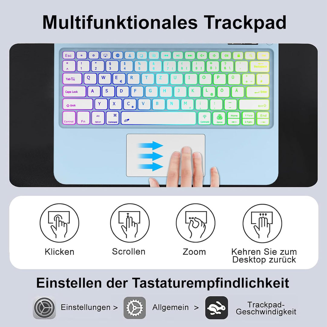 Magic Tastatur Hülle für iPad Air 13 2025/2024 (M3/M2), Magic Keyboard für iPad Pro 12.9 (6/5/4/3 Ge