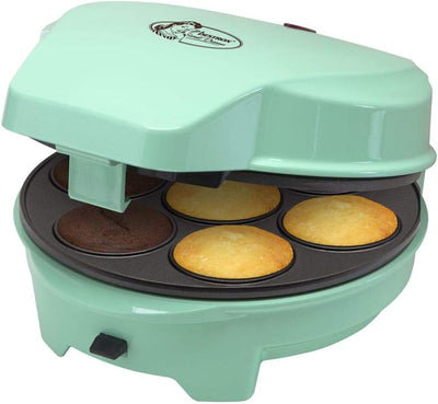 Bestron 3-in-1 Cakemaker im Retro Design, mit 3 auswechselbaren Backplatten, Donut-, Cupcake- und Ca