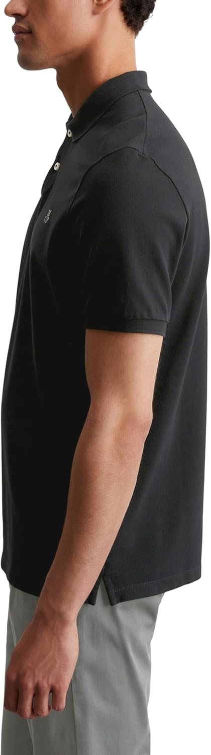 MARC O’POLO CASUAL Polo – Herren Poloshirt – klassisches Polohemd aus Bio-Baumwolle S Schwarz, S Sch