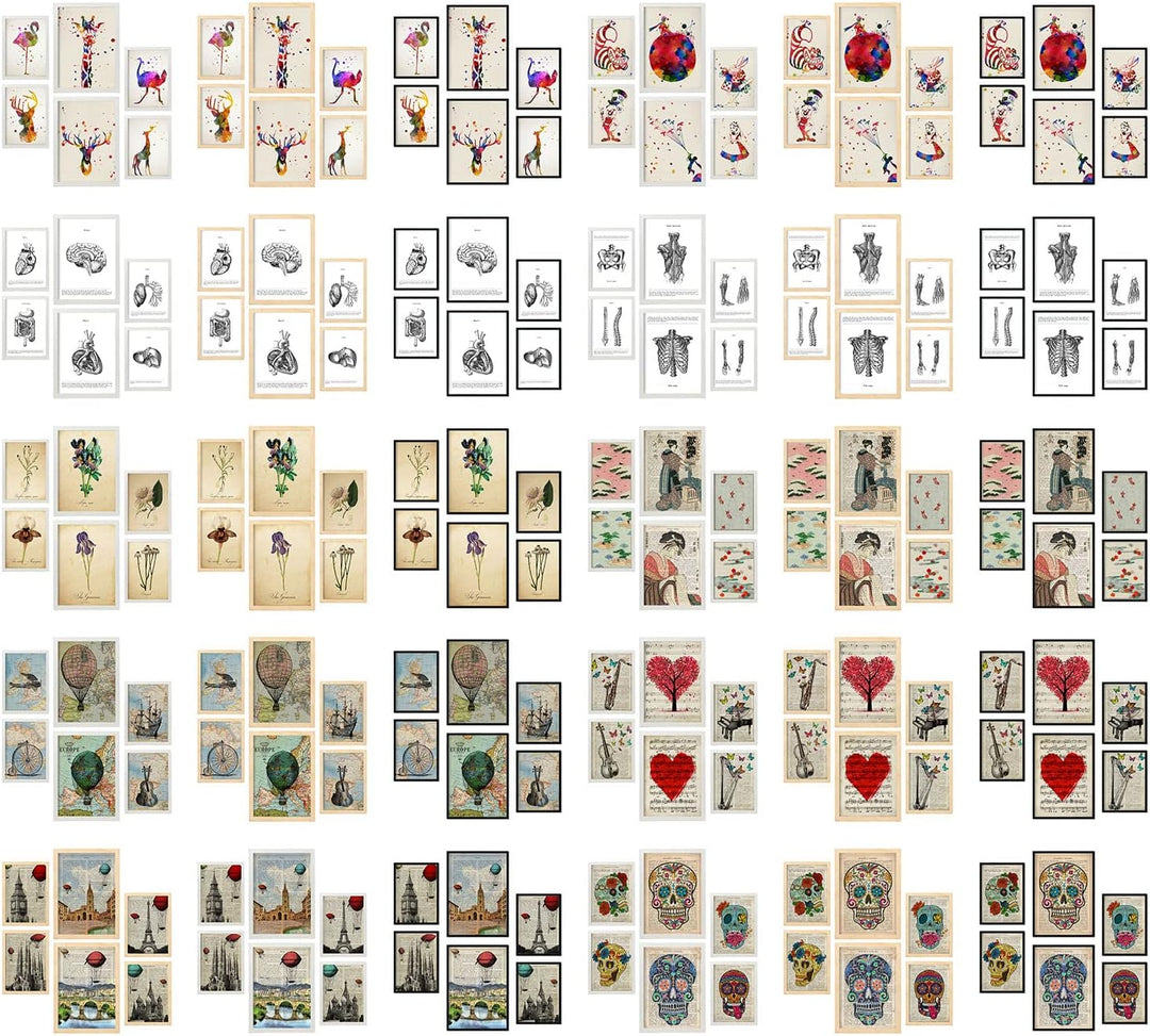 Nacnic Set von 6 Poster von Vintage Cities. Sammlung von Platten mit ästhetischer Collage für Innend