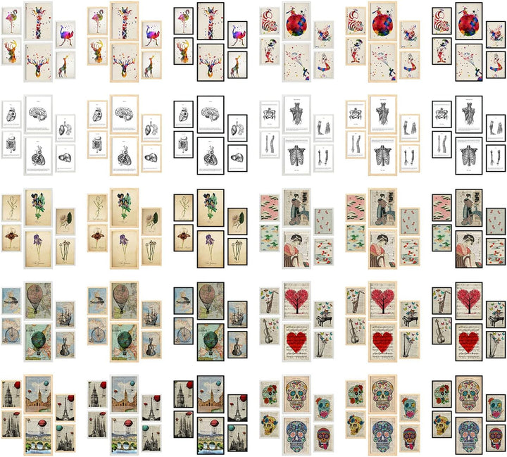 Nacnic Set von 6 Poster von Vintage Cities. Sammlung von Platten mit ästhetischer Collage für Innend