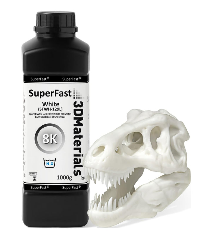 SuperFast 8K 1000g Weiss 22um Auflösung Wasserabwaschbares Harz, 0,5 Sek. Druck (50 um), hergestellt