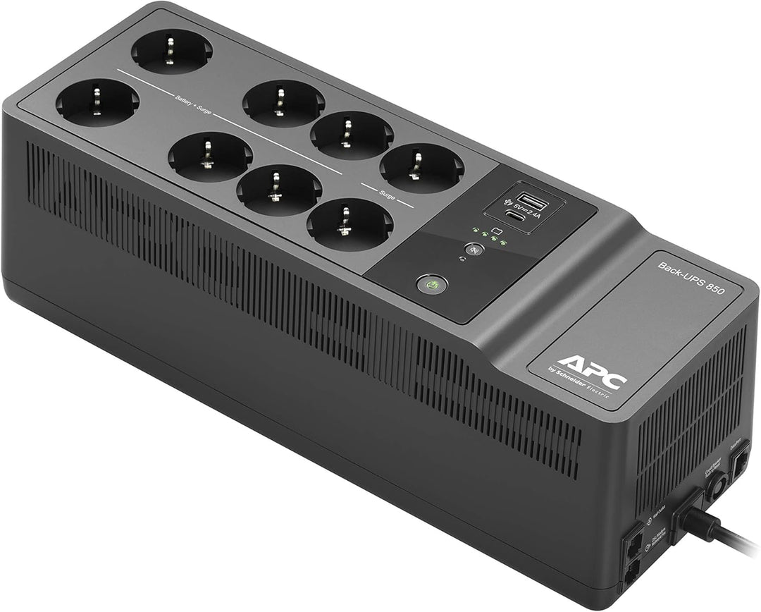 APC by Schneider Electric BE850G2-IT Back-UPS ES (8-Fach Überspannungsschutz, 2X USB-Ladeanschluss)