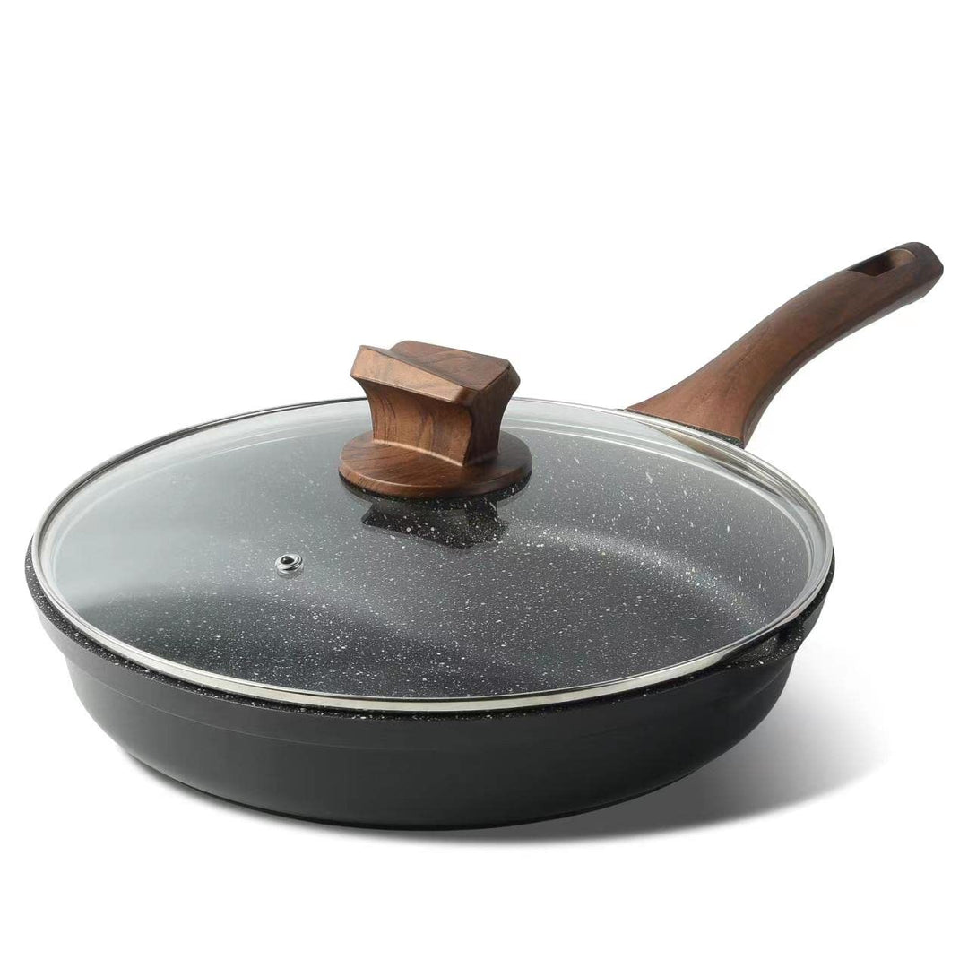ZUOFENG Antihaft Pfanne Bratpfanne mit Deckel Beschichtet 28cm, Granit Pfannen Nonstick Frying Pan,