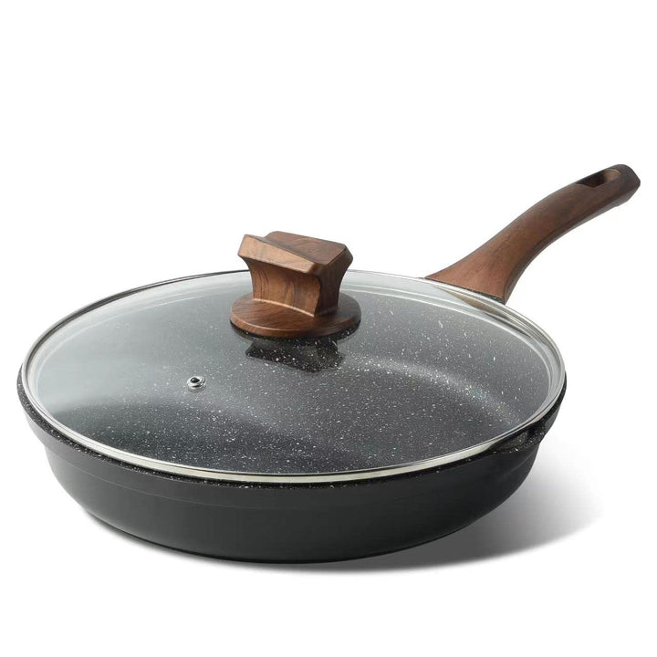 ZUOFENG Antihaft Pfanne Bratpfanne mit Deckel Beschichtet 28cm, Granit Pfannen Nonstick Frying Pan,