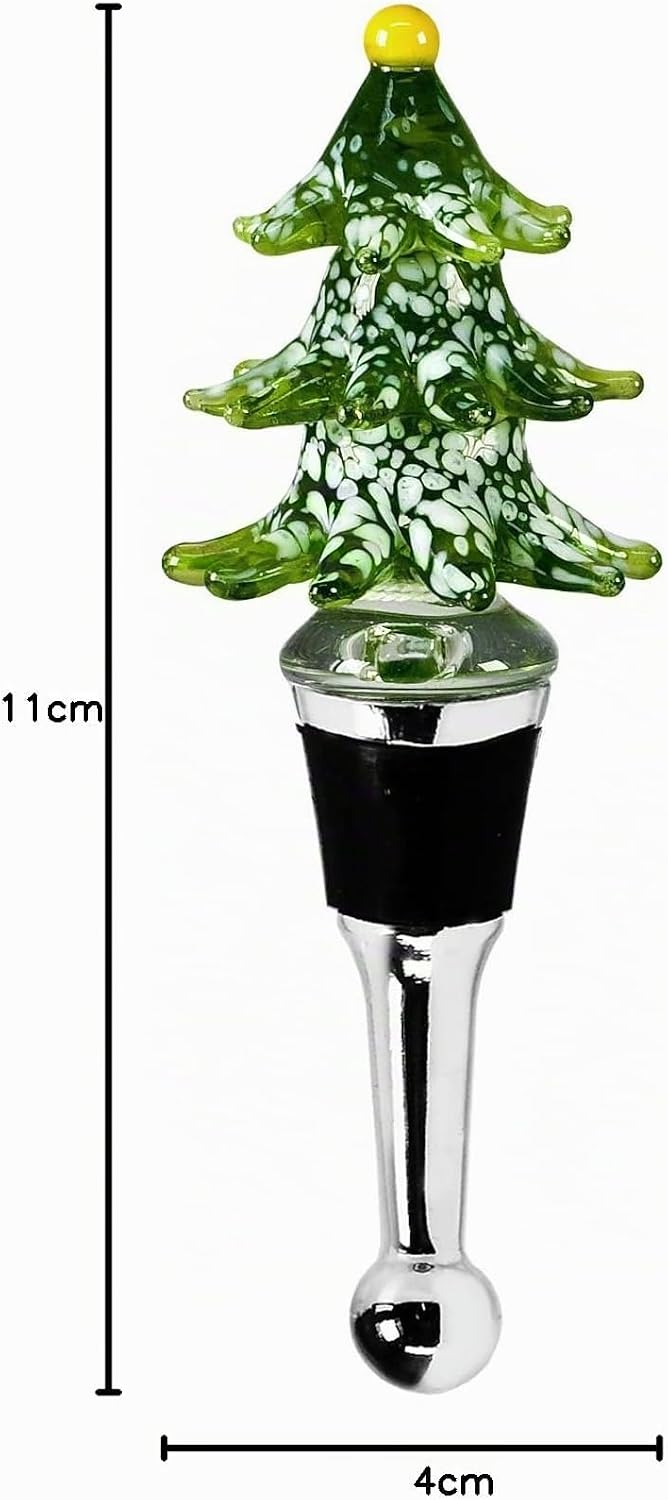 EDZARD Flaschenverschluss Tannenbaum, Höhe 13 cm, für Champagner, Wein und Sekt, Muranoglas-Art, Han