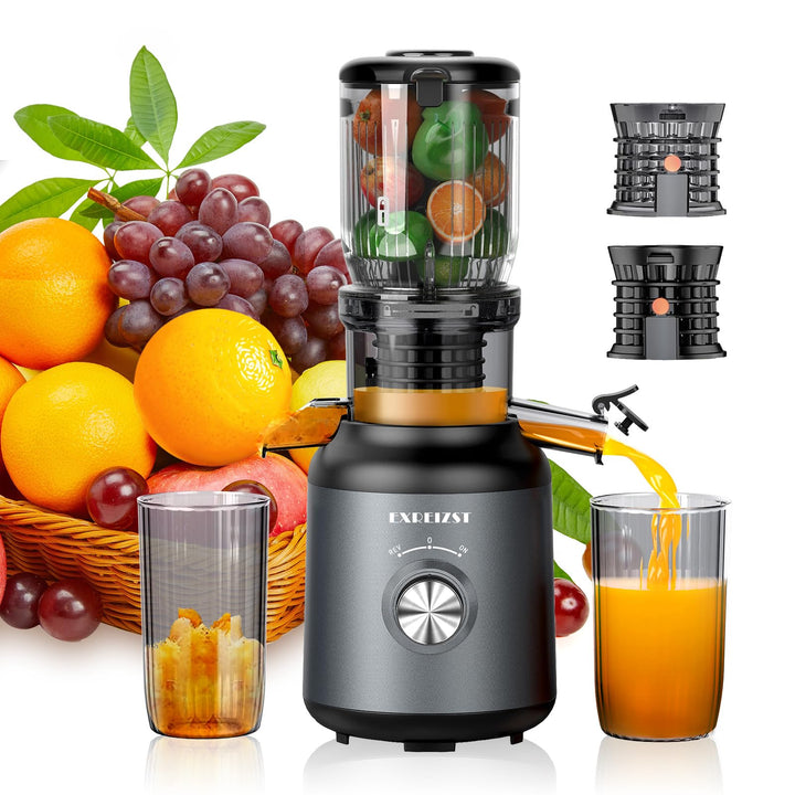EXREIZST Slow Juicer, 103mm Öffnung, 250W, BPA-frei