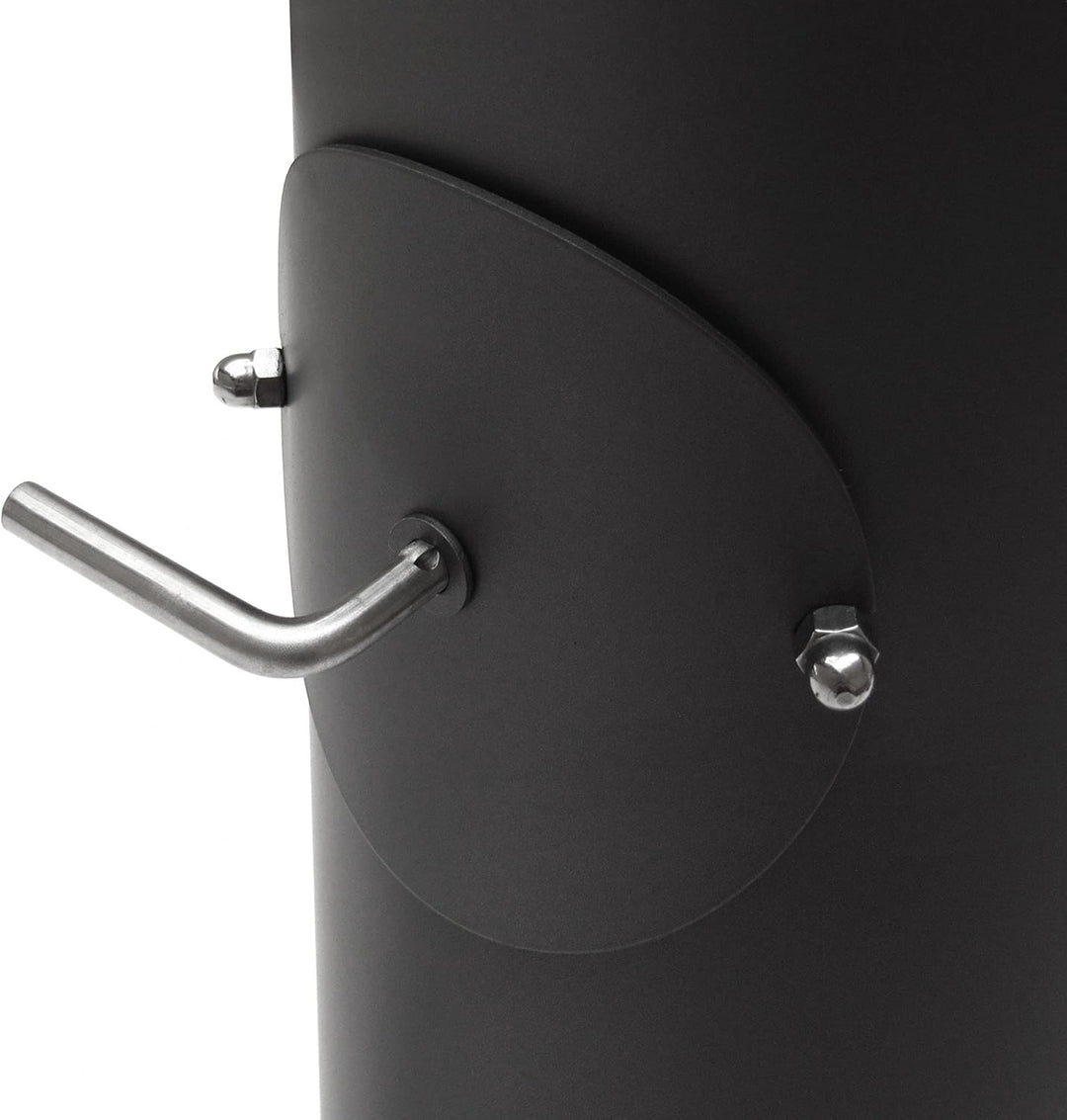 raik Rauchrohr/Ofenrohr mit Zugregulierung, Tür und Kondensatring 150 mm Durchmesser 500 mm Länge 2