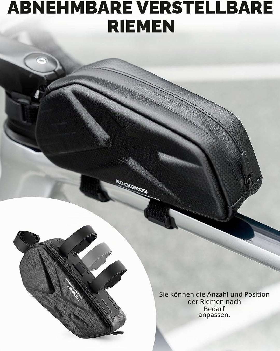 ROCKBROS Fahrrad Rahmentasche Fahrradtasche für Fahrradrahmen 1,4L MTB Oberrohrtasche