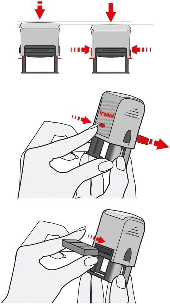 Trodat Printy 4928 typo Textstempel zum Selbersetzen, selbstfärbend, 7-zeilig, Abdruckfarbe Schwarz