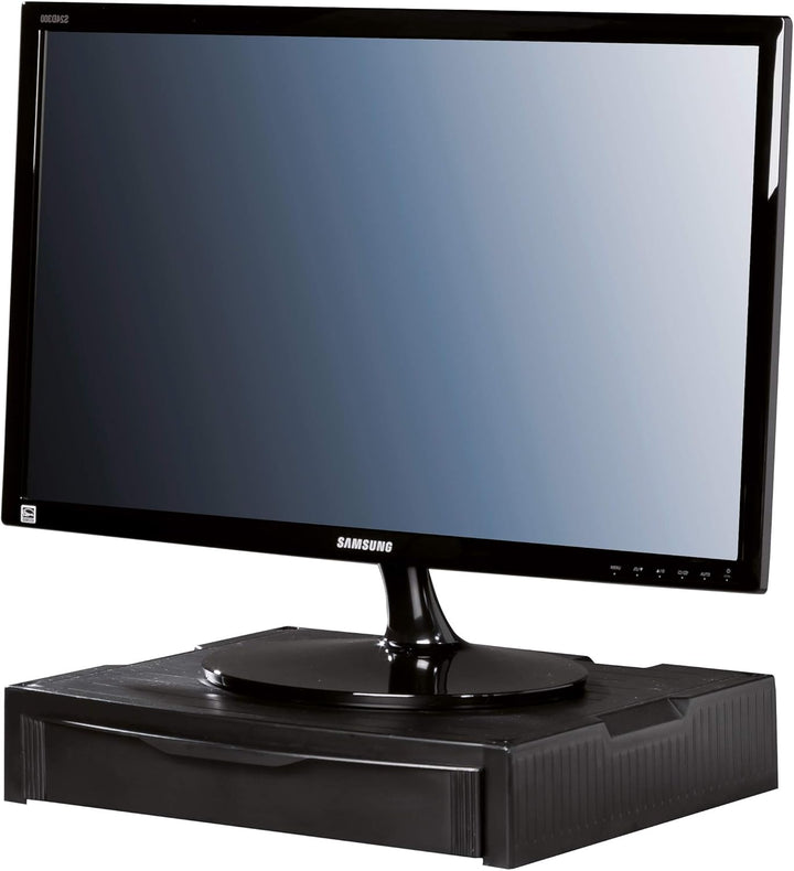 HAN 9250-13, MONITOR STAND, Profi Monitorständer mit 1 Schublade, Stabil, Schick und stapelbar, schw