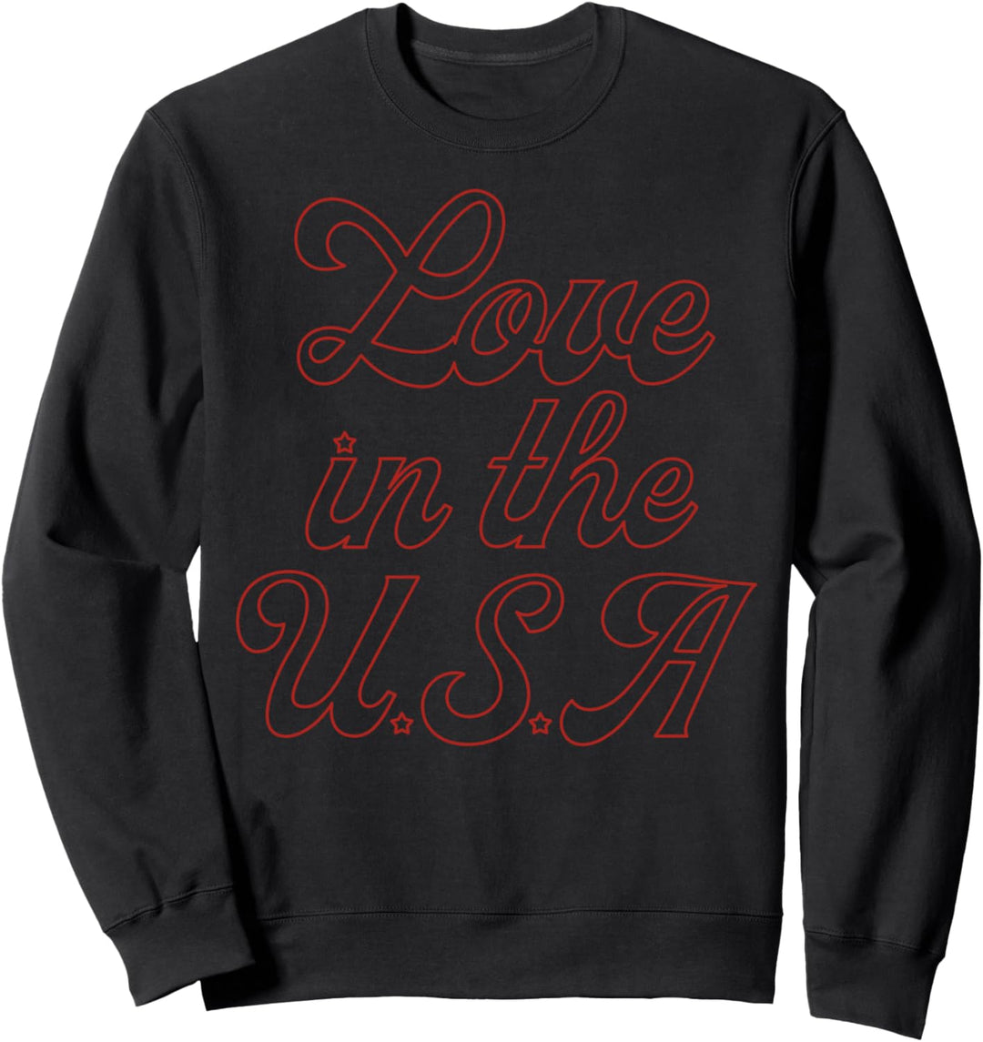 Trendy Love In The USA Red Outline Sweatshirt