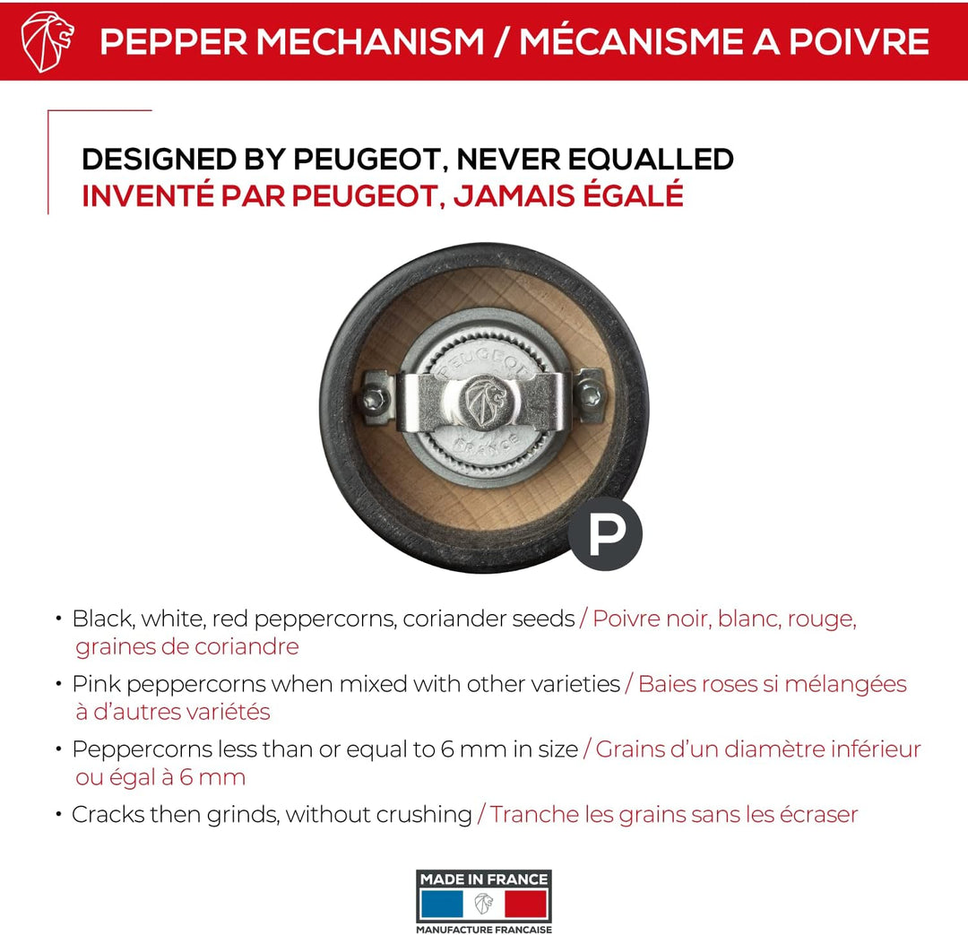 PEUGEOT - Pfeffermühle Tahiti 20 cm - Klassische Mahlgradeinstellung - Aus PEFC-zertifiziertem Holz