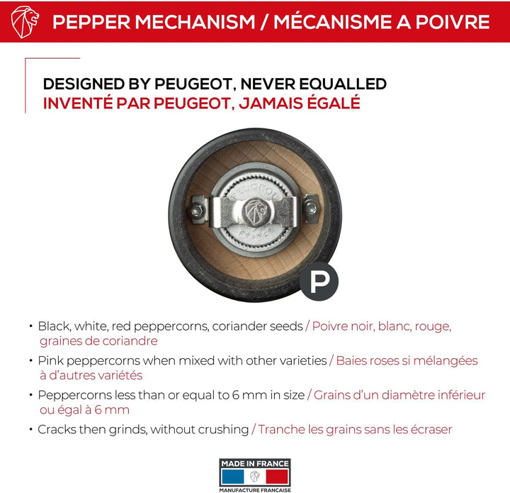 PEUGEOT - Pfeffermühle Tahiti 20 cm - Klassische Mahlgradeinstellung - Aus PEFC-zertifiziertem Holz