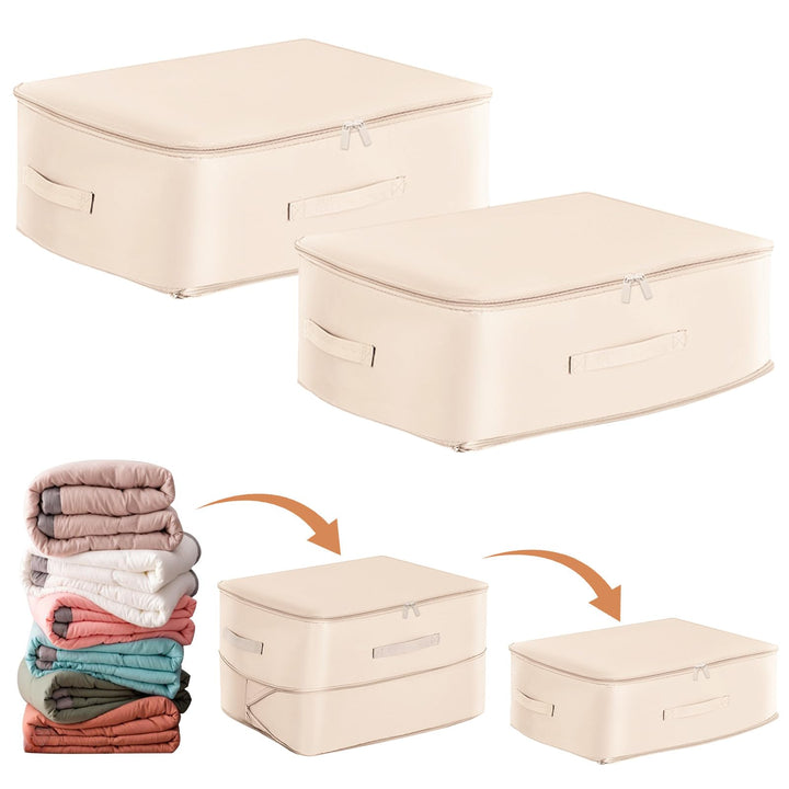 2 Stück Ultra Platzsparender Selbstkomprimierender Organizer, Aufbewahrungstasche für Bettdecken, Gr