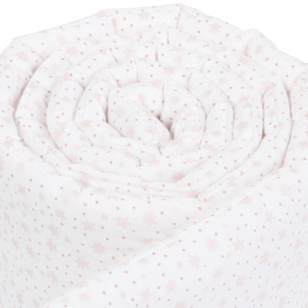 babybay Gitterschutz Organic Cotton für Verschlussgitter alle Modelle, weiss Glitzersterne rosé