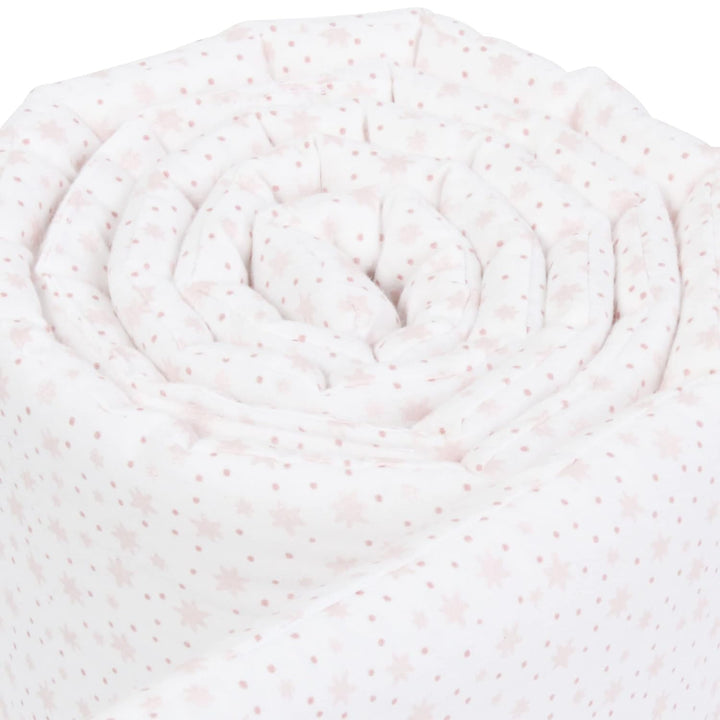 babybay Gitterschutz Organic Cotton für Verschlussgitter alle Modelle, weiss Glitzersterne rosé