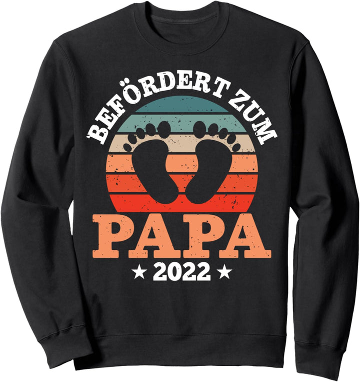 Befördert zum Papa 2022 Werdender Vater Retro Vintage Sweatshirt
