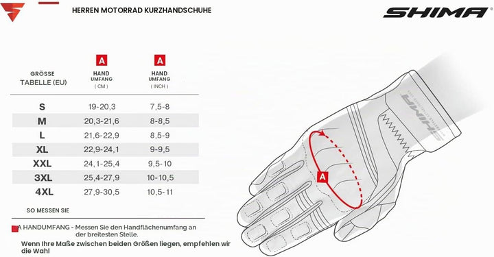 SHIMA RUSH Motorradhandschuhe - Atmungsaktive, Verstärkte, Stadt, Sommer, Touchscreen Handschuhe mit