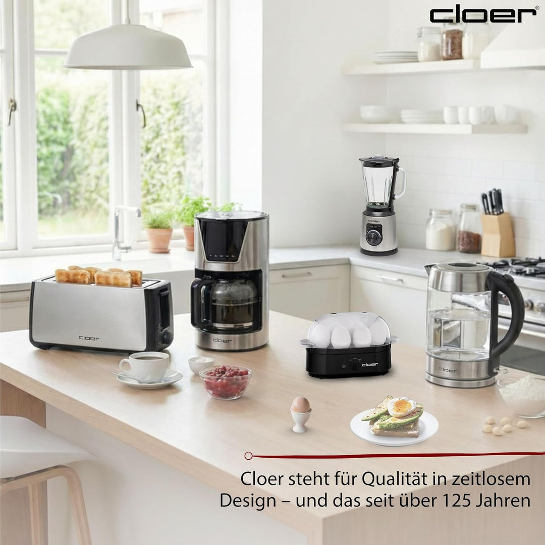 Cloer 6080 Eierkocher mit akustischer Fertigmeldung, 350 W,
