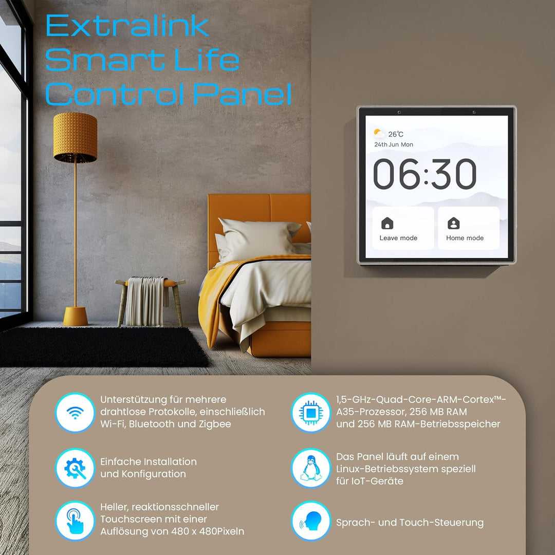 Extralink Smart Life Control Panel, Smart Home Panel, WiFi Smart Schalter, Bluetooth, Zigbee, Smarth