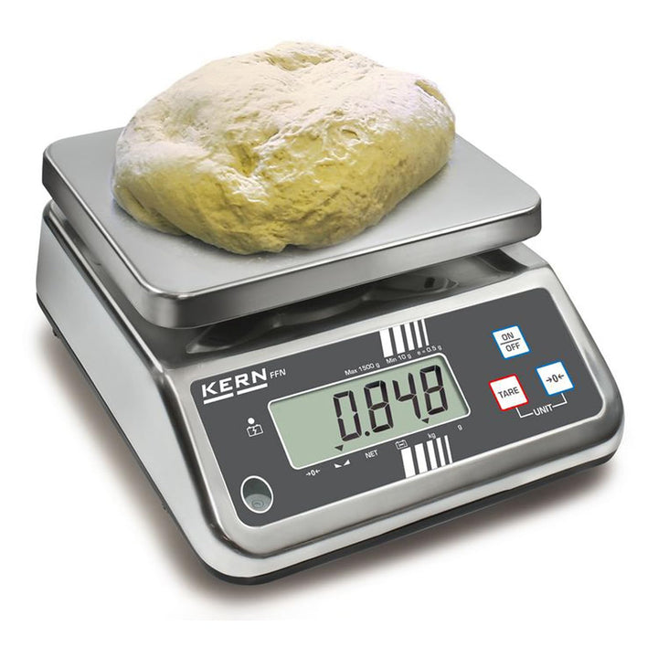 KERN Edelstahl IP-Geschützte Tischwaage, Robuste, IP65 Schutzklasse, 15kg Wägebereich, Ablesbarkeit