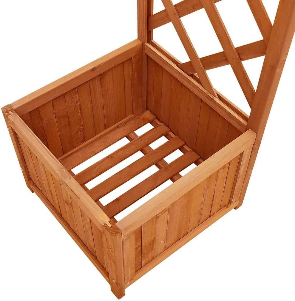 vidaXL Tannenholz Massiv Garten Pergola mit Blumenkasten Rosenbogen Torbogen Rankhilfe Spalier Rankg