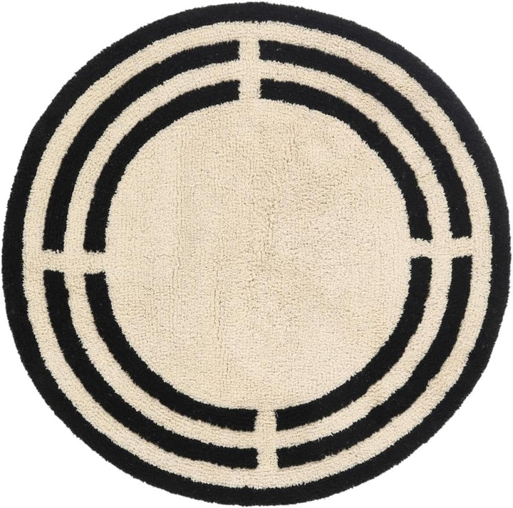 RugVista Badematte Chateau, ∅ 90 cm, Rund, Mittelflor, Anti-Rutsch, Moderner Badteppich, Maschinenwa