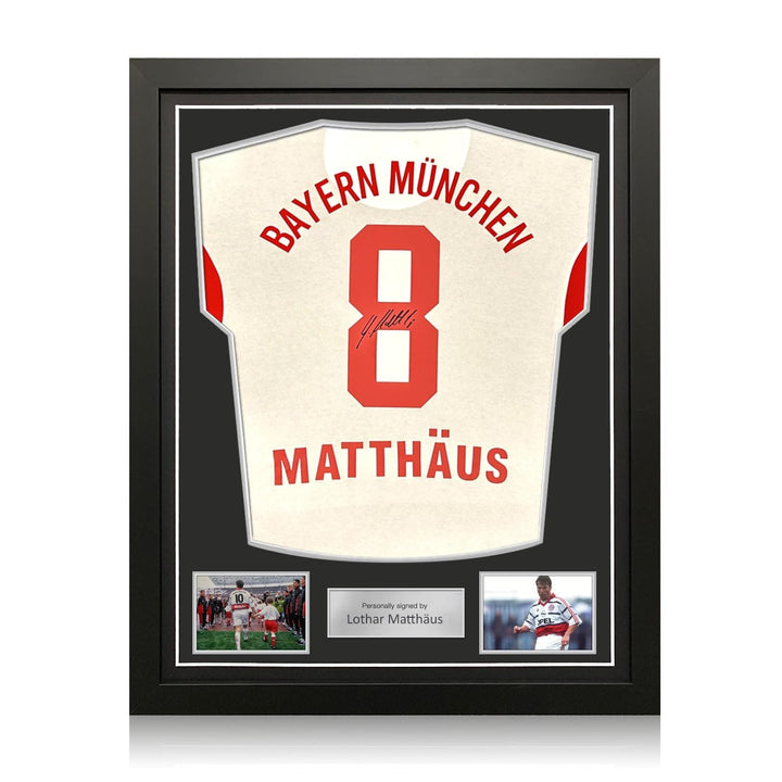 Exclusive Memorabilia Bayern München 1987-88 Trikot, signiert von Lothar Matthäus. Gerahmt