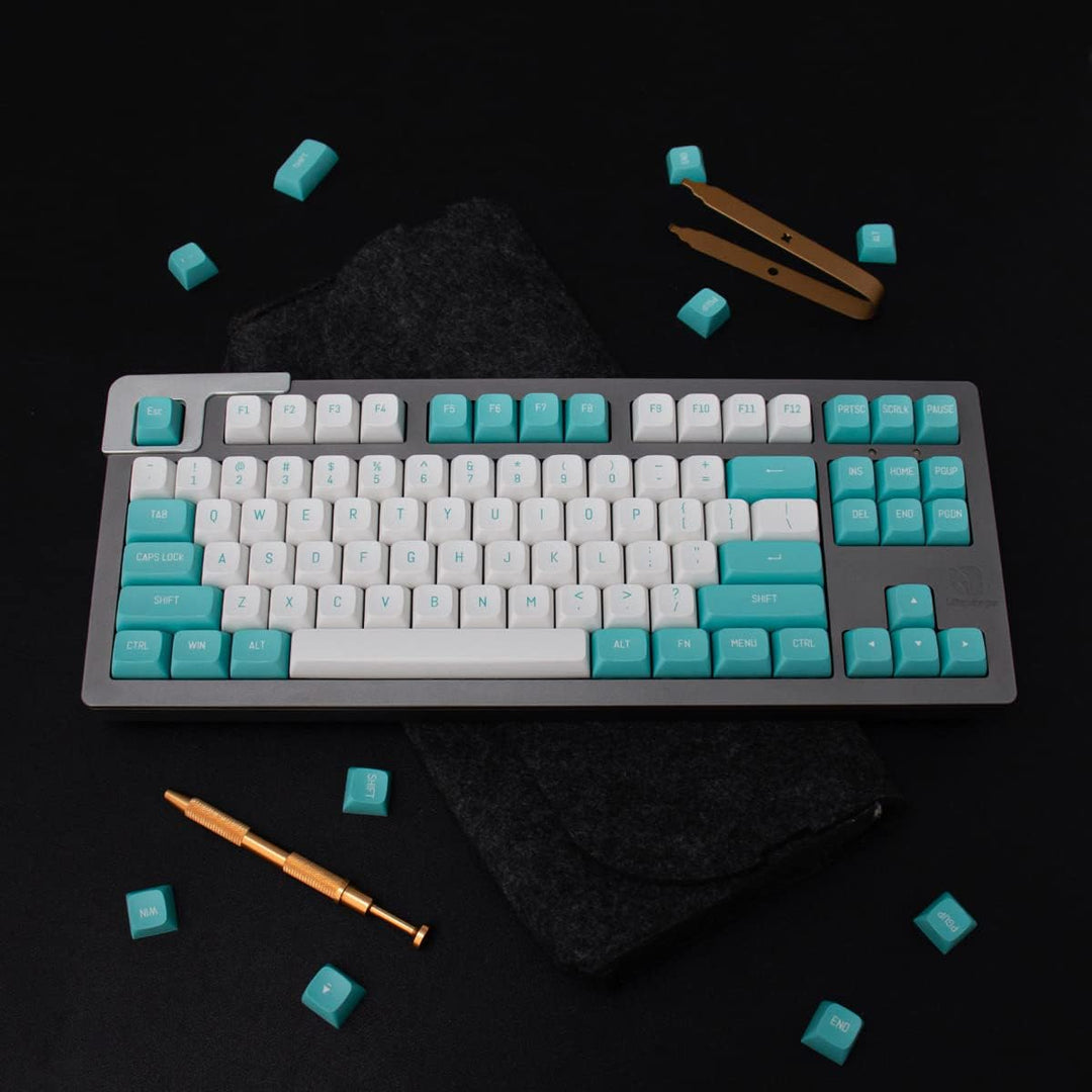 Weiss Grüne Tastenkappen 150 Tasten Doubleshot MSA Profil Custom Keycaps für 61/64/68/84/87 Mechanis