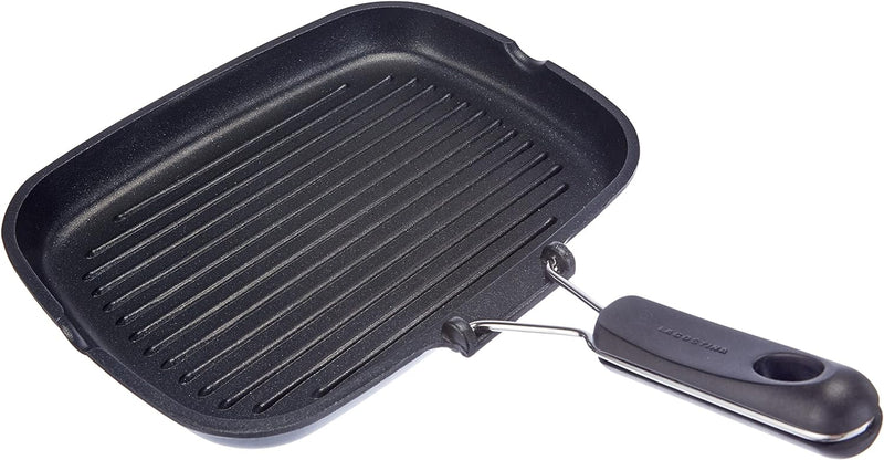 Lagostina Easy Grill Rechteckige Beschichtete Grillpfanne aus Aluminium-Druckguss, 24 x 32 cm, Meteo