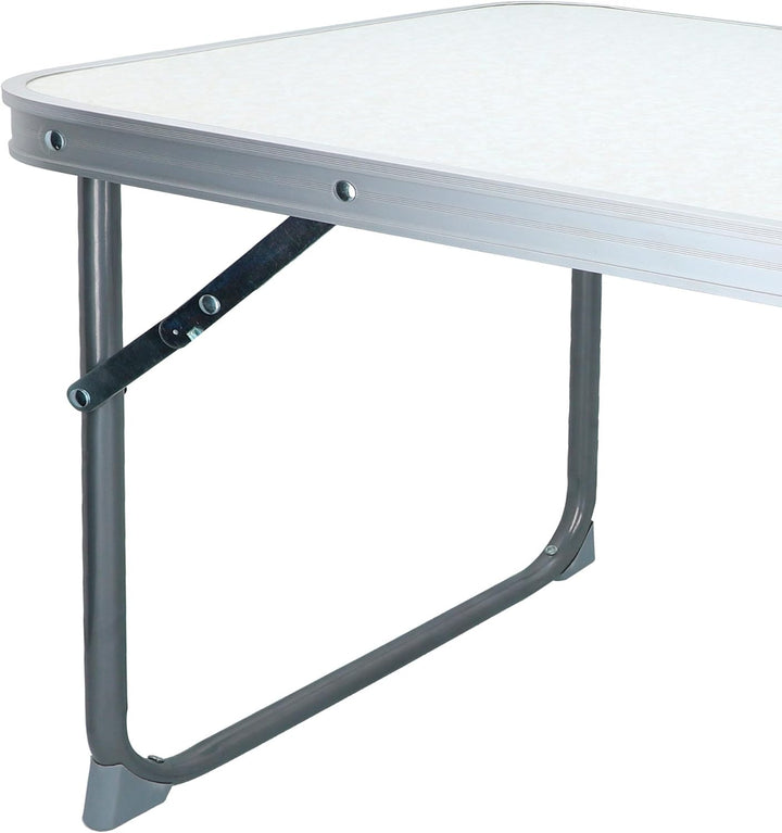 AKTIVE Klappbarer Strandtisch, Niedriger Strandtisch, 60x40x40cm, weiss, Metallgestell, Holzplatte,